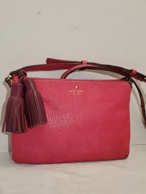 kate spade REHAB Pebbled Leather Crossbody with Tassels